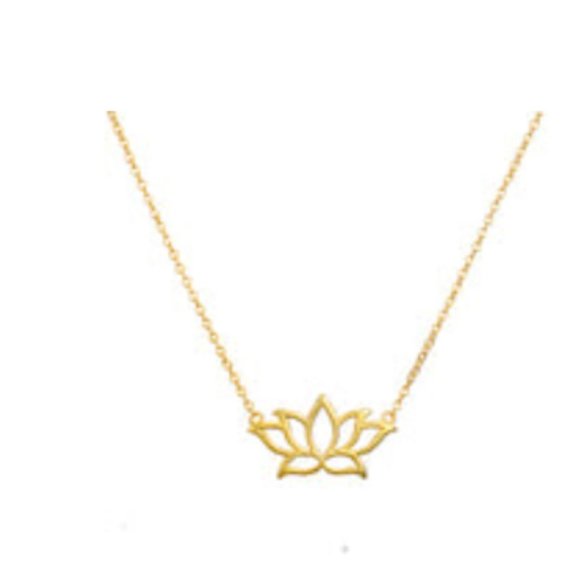Cut out Gold Lotus Necklace - Picture 1 of 2